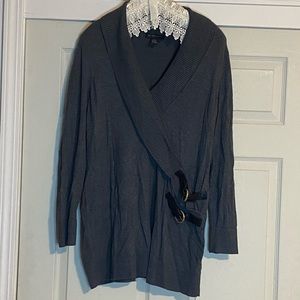 ⭐️INC Faux wrap sweater with buckles⭐️